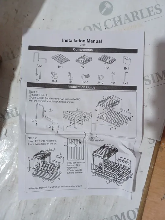 BOXED UNBRANDED DISH RACK IN BLACK