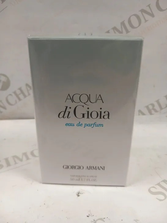 BOXED AND SEALED ACQUA DI GIOIA EAU DE PARFUM GIORGIO ARMANI 50ML