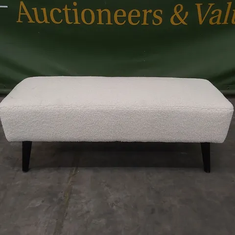 DESIGNER CLOUD FABRIC UPHOLSTERED 2 SEATER STOOL/BENCH