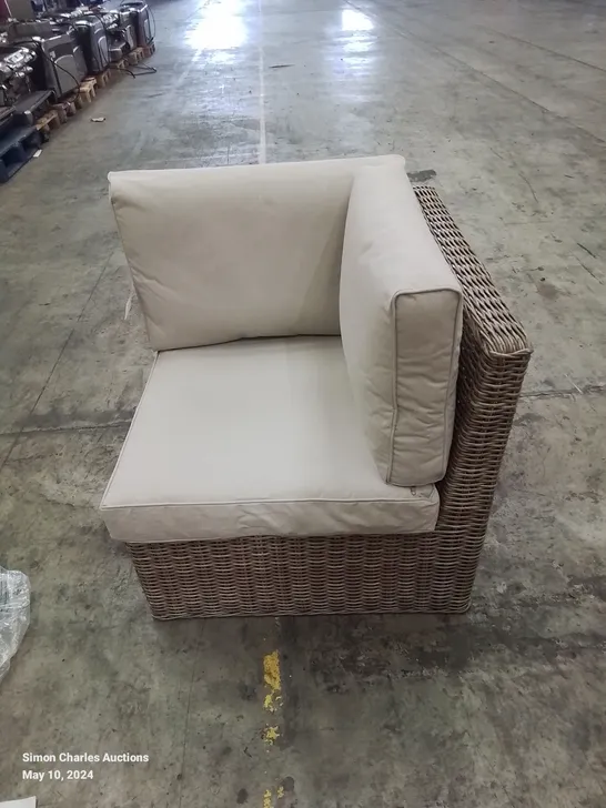 BOXED CORNER JOINING SOFA CHAIR - NATURAL