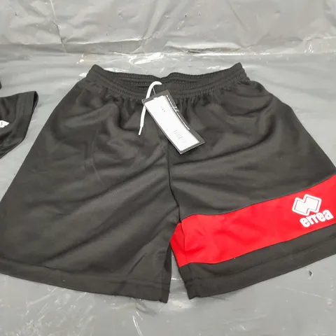 LOT OF FIVE ERREA BLACK AND RED SHORTS