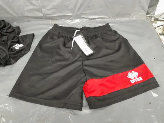 LOT OF FIVE ERREA BLACK AND RED SHORTS