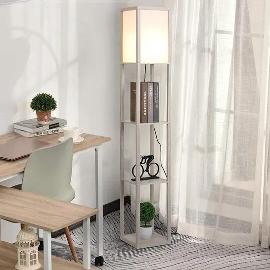 BOXED RETWEET 160CM COLUMN FLOOR LAMP - GREY