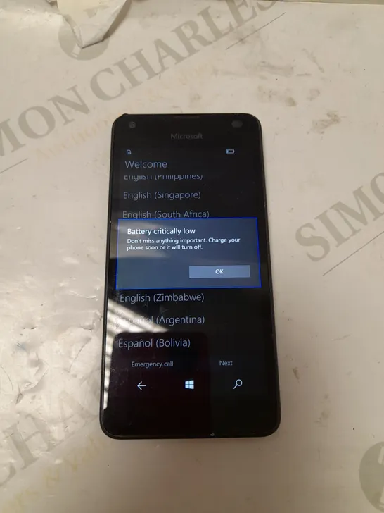 WINDOWS MICROSOFT BLACK SMARTPHONE - MODEL UNSPECIFIED 