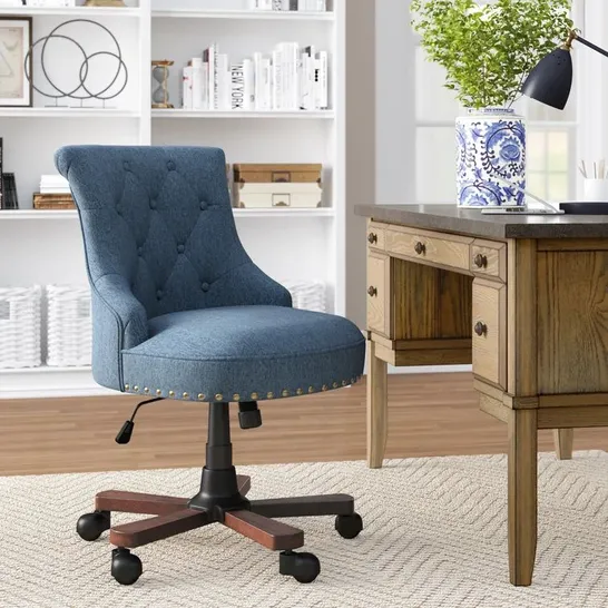 BOXED LOWER TASK CHAIR BLUE UPHOLSTERY