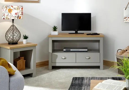 BOXED LANCASTER CORNER TV UNIT - GREY (1 BOX)