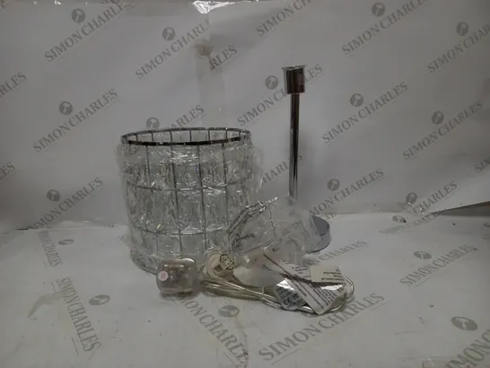 BOXED ROSAS GLASS DRUM TABLE LAMP RRP £55