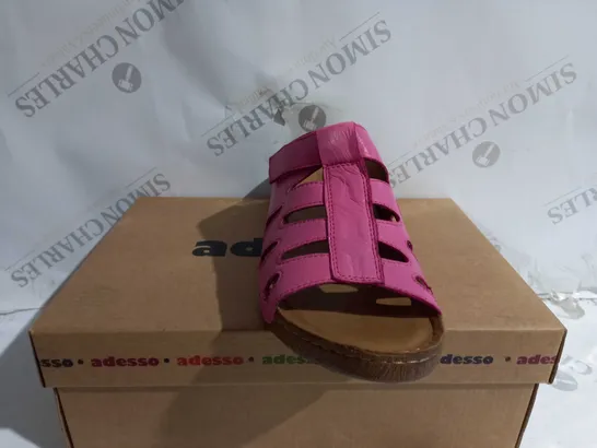 BOXED PAIR OF ADESSO FRANCES MULES IN PINK UK SIZE 6