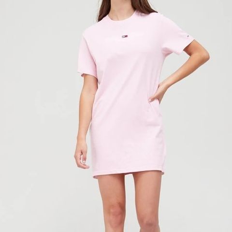 BRAND NEW TOMMY JEANS T-SHIRT DRESS - PINK SIZE L
