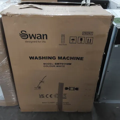 BOXED SWAN 7KG LOAD, 1200 SPIN FREESTANDING WASHING MACHINE - WHITE