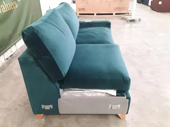 QUALITY DESIGNER ASHWELL RHF CHAISE STORAGE SOFA BED - EMERALD FABRIC 