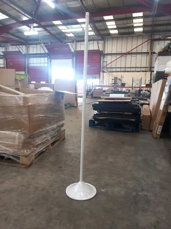 PALLET OF APPROXIMATELY 70 FREESTANDING WHITE METAL ROUND POSTS