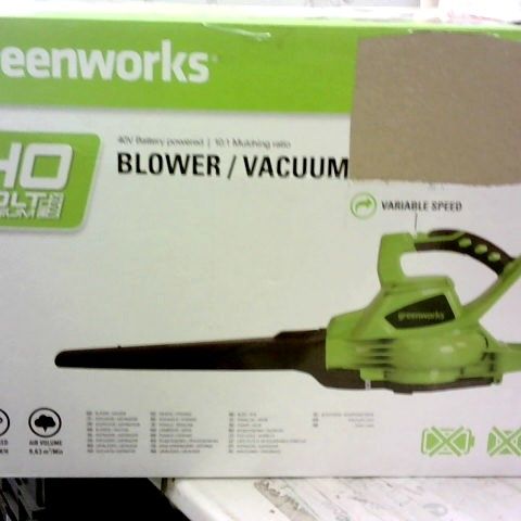 GREENWORKS TOOLS CORDLESS LEAF BLOWER AND VACUUM 2-IN-1