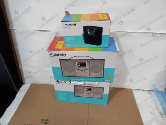 LOT OF 3 ASSORTED POLAROID DAB+ RADIOS