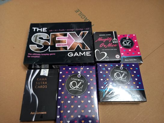 LOT OF 6 ASSORTED PERSONAL PLEASURE GAMES