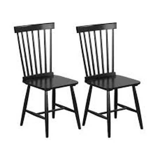 BOXED COSTWAY WINDSOR DINING CHAIRS WITH HIGH SPINDLE BACK - BLACK