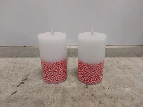 BOXED HOME REFLECTIONS SET OF 2 CANDY CANE LED CANDLES (1 BOX)