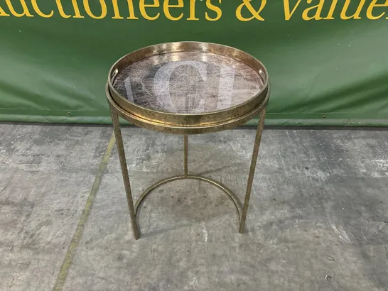 LIBRA INTERIORS VIENNA ATLAS SIDE TABLE - ANTIQUE GOLD