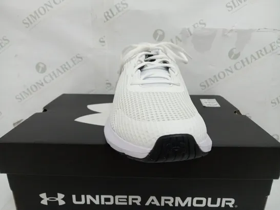 BOXED PAIR OF UNDER ARMOUR UA SURGE 3 TRAINERS IN WHITE - UK 11