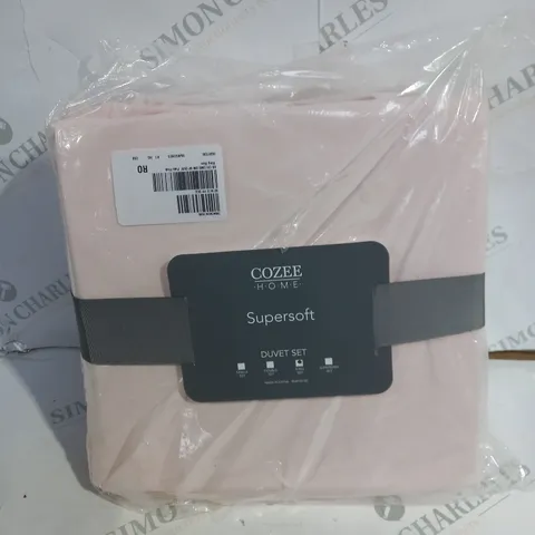 COZEE HOME SUPERSOFT DUVET SET KING SET PINK