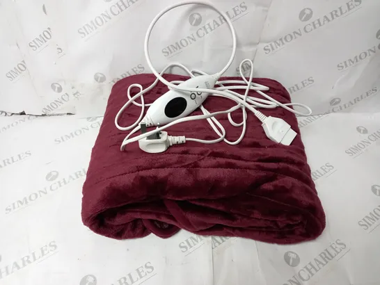 BOXED COZEE HOME HEATED THROW IN PLUM 