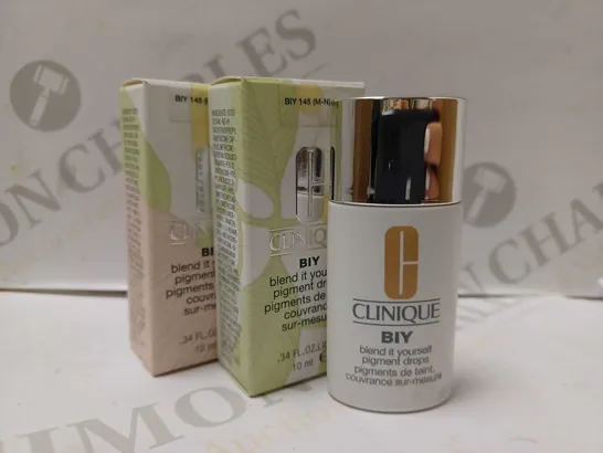 LOT OF 2 X 10ML CLINIQUE BIY BLEND IT YOURSELF PIGMENT DROPS - 145 (M-N)