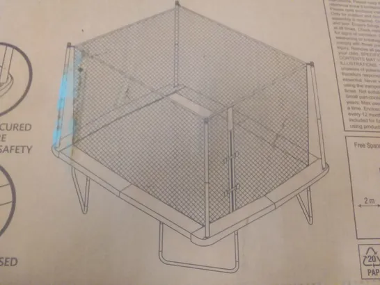 BOXED SPORTSPOWER 8' × 6' BOUNCE PRO RECTANGULAR TRAMPOLINE & ENCLOSURE