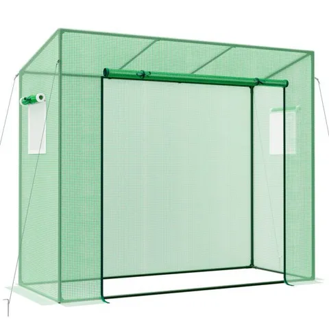 BOXED COSTWAY 200 X 77 X 169cm MINI GREENHOUSE OUTDOOR WALK-IN GREENHOUSE W/ PE COVER GARDEN WARM HOUSE