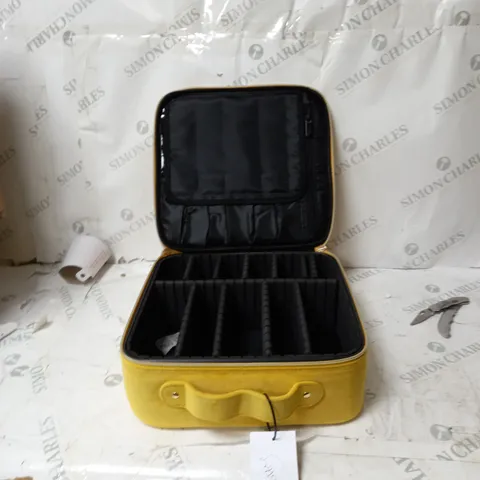 BOXED TILLI YELLOW VELVET MAKEUP BAG