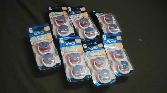 7 X DR BROWNS 2 PACK OF 6-18M DUMMIES/PACIFIERS