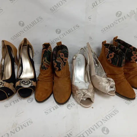 4 BOXED PAIR OF SHOES TO INCLUDE LAVANDA HEELED SANDALS SIZE 8 , BRADY BOOTS SIZE 3 