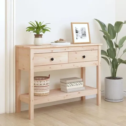 BOXED KITRICK SOLID WOOD CONSOLE TABLE