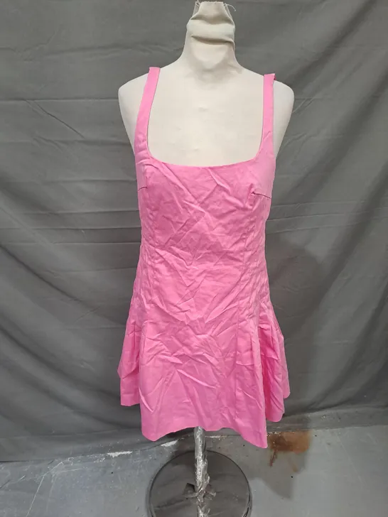 ZARA PLEAT DETAIL DRESS IN PINK SIZE L