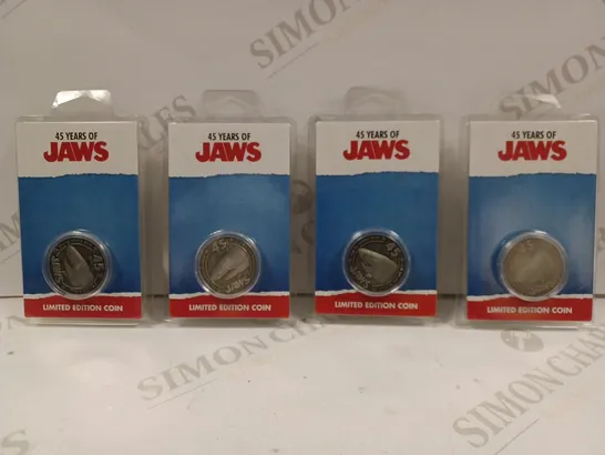 4 X JAWS 45-YEARS LIMITED EDITION COLLECTORS COINS 