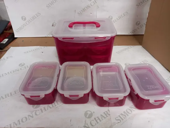 LOCK AND LOCK 15PC FOOD STORAGE BOX SET - BERRY