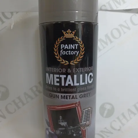 BOX OF 12 PAINT FACOTRY METALLIC PAINT IN GUN METAL GREY