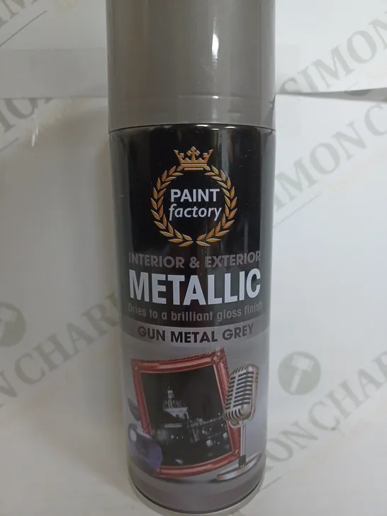 BOX OF 12 PAINT FACOTRY METALLIC PAINT IN GUN METAL GREY