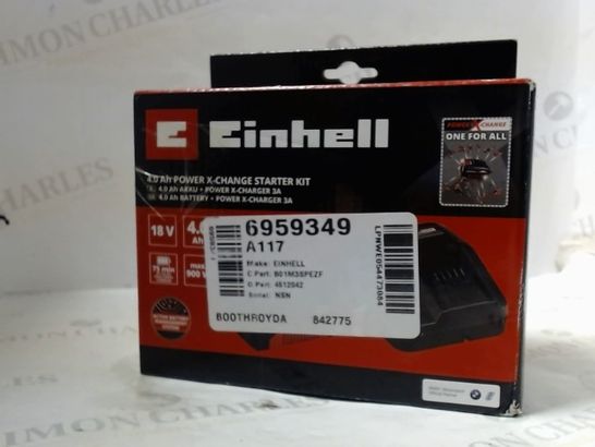 ORIGINAL EINHELL 18V 4.0 AH POWER X-CHANGE STARTER KIT 