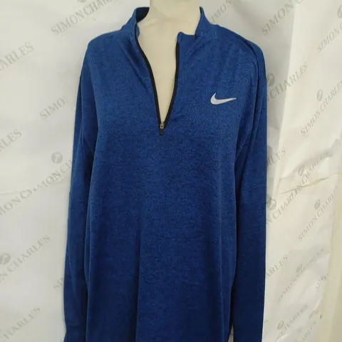 NIKE RUNNING LONG SLEEVE 1/4 ZIP IN ROYAL BLUE MARL SIZE XL