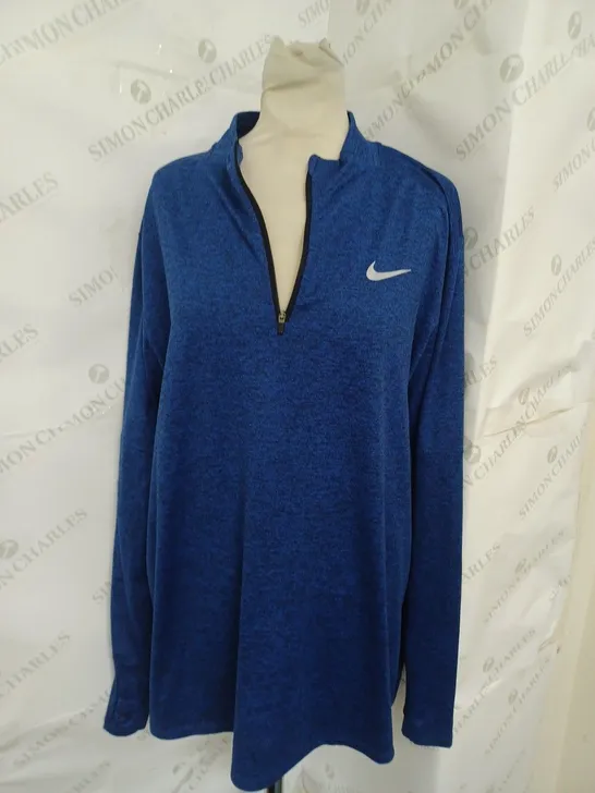 NIKE RUNNING LONG SLEEVE 1/4 ZIP IN ROYAL BLUE MARL SIZE XL