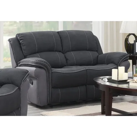 BOXED MEUDON TWO SEATER UPHOLSTERED SOFA BLACK