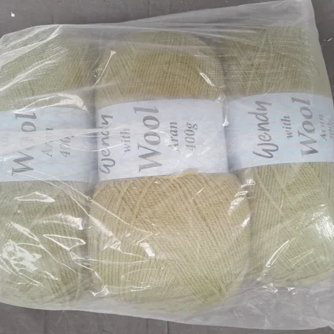 WENDY WITH WOOL SET OF 3 KNITTING YARNS IN GREEN