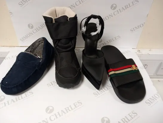 APPROXIMATELY 11 ASSORTED PAIRS OF SHOES AND FOOTWEAR TO INCLUDE; THERMOWARMTH, QUENCHUA AND ASOS