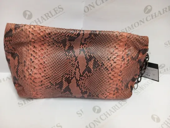 LANVIN PARIS AMALIA SMALL CLUTCH PINK PYTHON SNAKESKIN LEATHER BAG