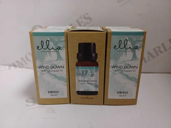 LOT OF 6 X 15ML ELLIA WIND DOWN 100% PURE ESSENTIAL OIL BLEND