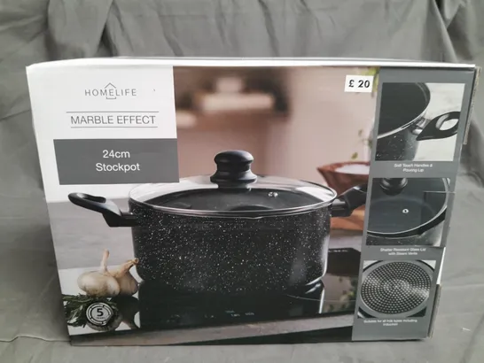 BOXED AS NEW HOMELIFE MARBLE EFFECT 24CM STOCKPOT