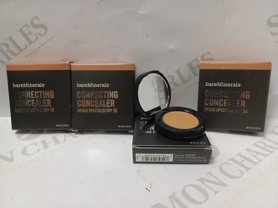 LOT OF 4 BAREMINERALS CORRECTING CONCEALER TAN 1 OF VARYING SHADES