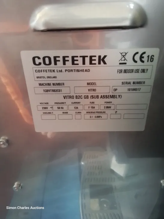 COFFETEK VITRO BEAN TO CUP & HOT DRINK DISPENCER