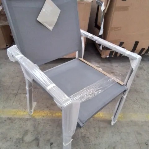 BOXED SET OF FOUR MOOREA ALUMINIUM ARMCHAIRS