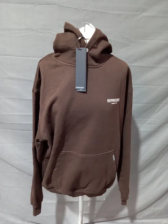 REPRESENT OWENERS CLUB HOODIE IN BROWN - SMALL